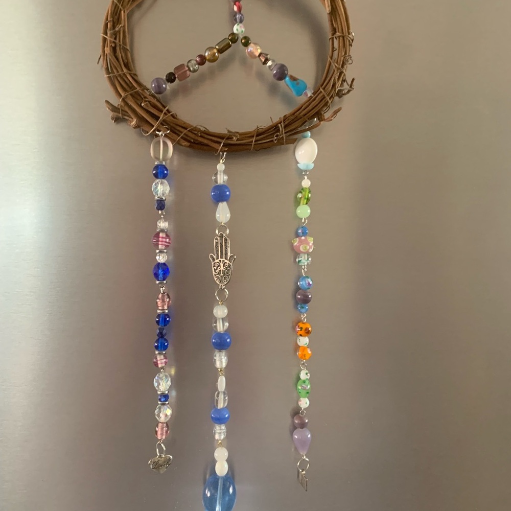 Colorful Beaded Dreamcatcher with Charms